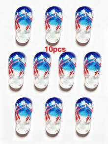 10/20/100 Stücke Sommer Eis Transparent Flip-Flop DIY Zubehör Handgefertigte Materialien Schuhschnallen Wasserflaschen Aufkleber Cremekleber Haarzubehör Harz Charms - Flip-Flops - Übersicht 9