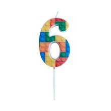 HIBIRTH 1pc Creative Colorful Building Block Candle Cake Decoration Polka Dot 0-9 Candles Birthday Party Celebration Baking Plug-In - View 9