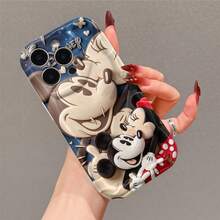 Disney Mickey & Minnie Mouse Couple Phone Case, Plush & Embossed Style With Disney Logo Print, Shockproof Protective Cover, Compatible With IPhone 17/16/15/14/13/12/11 Pro, Perfect Gift For Valentine/Birthday/Anniversary - White - View 4