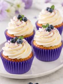 200件/白色杯子蛋糕裝飾品，烘焙杯子蛋糕裝飾，適用於婚禮、生日、萬聖節、情人節、聖誕節和家庭派對 - 彩色 - 查看 4