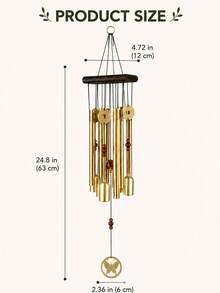 Extra-Large Antique Metal Outdoor Wind Chimes  - Soothing Melodic Tones, Durable Outdoor Tubing - Perfect For Patio Decoration, Garden, Patio, Home Décor, Ideal For Relaxation & Meditation.Home And Store Decorations, Hanging On Balcony Etc. - Copper Coin - View 7