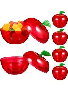 1/10/20pcs Apple-Shaped Candy Box And Pencil Sticker Set - Mini Candy Boxes With Lids, Red Apple-Shaped Candy/Toy Storage Containers, Suitable For Teacher Appreciation Day, Back To School, Party Favors, Birthday And Christmas Gifts, Exquisite Plastic Apple-Shaped Containers - Multicolor - View 8