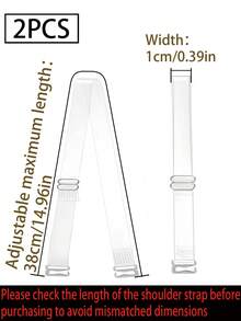2件組女款透明隱形內衣肩帶，鐵扣可調節透明肩帶，隱形提拉式可調節內衣肩帶 - 彩色 - 查看 11