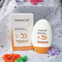 SPF50 PA+++ 美白防晒保湿不油腻面部防晒乳液，防止皮肤变黑和晒伤，防晒霜 - 黃白色 - 查看 11