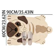 1pc Pug Shaped Area Rug, Pink Bedroom Decor, Small Rug, Carpet, Home Decor, Living Room Rug, Living Room Small Rug, Bedroom Rug, Living Room Home Decor, Outdoor Rug, Washable Rug - Multicolor 5 - View 12