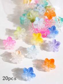 15/20/30pcs Mini Flower Shaped Hair Claw Clips, Colorful Small Hair Clips For Braiding, Loose Hair And Bangs - Multicolor - View 6