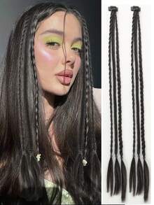 2件組夾式長款自然柔順合成髮片 女用挑染髮飾 - 彩色 - 查看 17