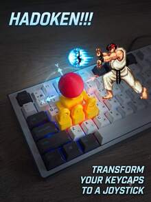 3D Printed Joystick Shaped Mechanical Keyboard WASD Keycaps, Retro Arcade Game Inspired Keycap Accessories, Colorful Replacement Keycaps, Unique Decorative Keyboard Parts For Gamers - Multicolor - View 3