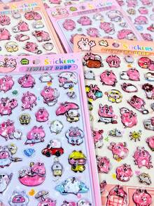 Pegatinas de estilo artístico fresco, patrón de corazón de niña linda, pegatinas decorativas DIY para planificador, calcomanías para equipaje & portátil - Multicolor - Ver 6