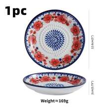 Ceramic Multi-Function Grinding Plate, Ceramic Manual Grinder, Polish Floral Design, Hand-Painted Underglaze, Suitable For Ginger, Garlic, Cheese And Vegetables, Portable And Easy To Clean, Fashionable Kitchenware, Garlic Grinder, Handmade, Suitable For Hotels, Restaurants And Homes - Multicolor - View 16