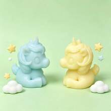 Sitting Q-Version Unicorn Silicone Mold For Candles, Aromatherapy, Plaster, Soap, Home Decor - White - View 2
