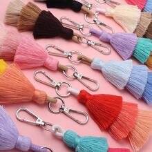 1pc/Pack Tassel Keychain 14.5cm Gradient Color Three-Layer Tassel Christmas Tree Pendant Phone Charm Decoration Handmade DIY Clothing Accessories Bag Jewelry Parts - Tassel Keychain - View 6