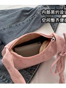 2026 Niche Design New Star Pleated Underarm Bag Women's Bag Niche Design Sense Shoulder Handbag Fashion Versatile Commuter Bag - Pink - View 7