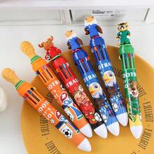 FIFA 10-Color Cartoon Tiger & Eagle Ballpoint Pens, Creative Multicolor Stationery For Journaling, Students, Learning, Football Party Supplies, Easter Gifts, Birthday Gifts, Back To School - Multicolor - View 10