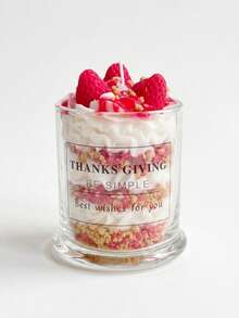 Layered Cake Shaped Soy Wax Candle, Romantic Pink Decorative Candle With Strawberry And Heart Design, Suitable For Holiday Gifts And Party Favors - Simulated Dessert Candles - View 12