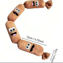 4-Piece Squeaky Sausage Dog Toys, Suitable For Chewy Dogs, Plush Chew Knotted Pull Toys, Relieve Boredom, Clean Teeth, Play Fun - Multicolor - View 5