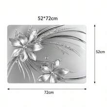 1pc/2pcs Diatomaceous Earth Silver Metallic Floral Rhinestone Stove Top Cover Mat, Non-Slip Heat-Resistant Waterproof Pad, Suitable For Kitchen Countertop And Washing Machine Surface - Multicolor - View 11