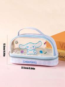 Double Layer Transparent Pencil Case, Hello Kitty Large Capacity Student Stationery Box - Multicolor - View 9