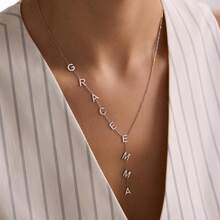 Lasso Style Letter Necklace, Customized Pendant Name Necklace, Gold Y-Shaped Name Necklace, Personalized Women's Gift, Bridesmaid Jewelry, Christmas Gift - Multicolor 2 - View 5