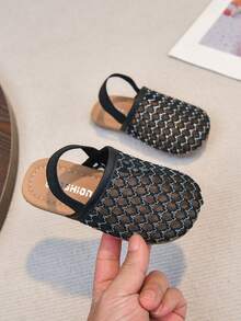 Sandalias casuales transpirables de malla antideslizantes para niños pequeños - Negro - Ver 5
