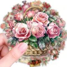 50pcs Transparent PET Vintage Floral Stickers, Vintage Floral Decorative Series, PET Transparent Stickers, Aesthetic Sticker Pack - Perfect For Decorating Scrapbooks, Junk Journals, Bullet Journals, Planners, Water Bottles, Phone Cases And Laptops - 50pcs - View 9