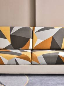 1 pièce Housse de coussin décorative pour canapé, tissu en soie de lait, motif géométrique imprimé antidérapant et élastique, formes variées et couleurs riches, housse de dossier, disponible pour canapé simple, double, triple et quatre places, convient pour le printemps, l'été, l'automne et l'hiver, s'adapte parfaitement au canapé, style quatre saisons - Multicolore - Voir 9