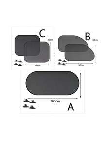 2pcs Car Sunshade Set, Universal Foldable Car Sunshade, Full Protection For Front And Rear Seats, Side Windows And Rear Windshield, Suction Cup Installation Suitable For All Car Models, Foldable And Easy To Store, Suitable For Hot Weather And Outdoor Parking - Multiple Styles - View 6