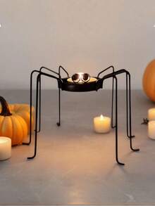 5pcs/2pcs/1pc Spider Shaped Halloween Decorative Candle Holder, Suitable For Tabletop Decoration And Gifting, Perfect For Halloween Party, Themed Events, Trick Or Treating, Haunted House Decor, Vintage Style Party - one-size - View 4