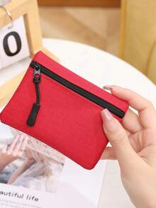 Monedero mini de unicolor, tarjetero, bolso de mano, funda para identificación, disponible en tonos de caramelo multicolor simple para satisfacer diversas necesidades - billetera - Ver 10
