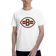 Cleve-land-Br-owns Camiseta Hombre Algodón Suave y Elástica Cuello Redondo, Corte Ajustado Cómodo, Transpirable y Resistente Básica para Diario, Oficina o Salidas Casuales - Blanco - Ver 4