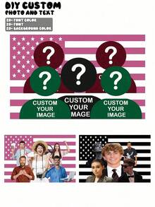 Customized American Australia Leopard Print Flag 1-5 Pictures Personalized Photo Text Banner Outdoor Event Porch Decor Background Wedding Birthday Christmas Thanksgiving Graduation Housewarming Campout Party Festival Garden Fence Gift Flag Poste - Multicolor - View 2
