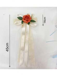 3件套白色透明网纱婚车面纱，婚车车门装饰丝带，新娘车队车辆装饰配件，婚礼拱门仪式背景，桌椅装饰（桌旗），适用于婚车装饰、室内/室外座椅装饰 - 多款 - 查看 11