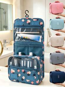 1pc Waterproof Travel Makeup Bag, Hanging Toiletry Bag, Large Capacity Cosmetic Storage Bag, Multi-Layer Makeup Organizer, Portable Handbag, Perfume Storage Box, Suitable For Cosmetics, Skincare, Razors, Personal Care Products, Multi-Color, Spacious And Practical Travel Essential Bag, Suitable For Men And Women, Holiday Gift - Multicolor - View 2