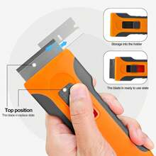 1pc Stain Cleaning Scraper With Extra Blade, Window Scraper, Glass Scraper, Extendable Scraper For Removing Glue, Paint, Stickers, Labels. Multi-Functional Household Glue Removal Scraper Tool For Phone, Car Repair, Cleaning, Film Application. Cleaning Tool, Tools & Home Improvement - Multicolor - View 3