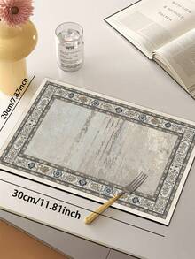 1件裝矽藻土現代廚房地墊，深灰色與淺灰色抽象波浪色塊設計，搭配細金線輪廓與淺灰色棕櫚葉裝飾，呈現輕奢現代侘寂風，適用於廚房、浴室、玄關、洗衣房、臥室、客廳裝飾等 - 彩色 - 查看 12