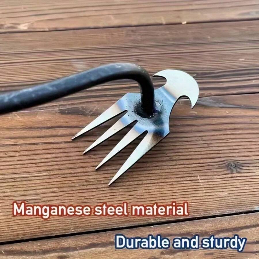 1pc Silver Large Stainless Steel Home Tool, Household Gadget, Outdoor Garden Tool, Lightweight And Convenient, Stainless Steel Garden Weeding Tool, Non-Slip Handle Design, Handheld Use, Maintain Garden And Lawn, Sturdy Manual Weeding Tool, Perfect For Removing Stubborn Weeds