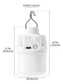 4pcs/2pcs/1pc Multifunctional LED Camping Light Bulb, Super Bright USB Rechargeable Tent Light, Suitable For Camping Gear, Emergency Use And Yard Decoration (Warm Light) - 暖白色 - 查看 4