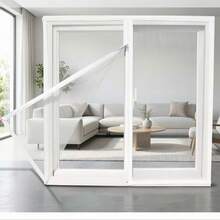 1 pieza Malla mosquitera autoadhesiva con cremallera para ventana, apta para ventanas del hogar, desmontable - A - Ver 2