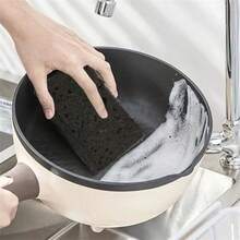 3/10/25 Pack Black Household Cleaning Sponge - Durable Natural Seaweed Scrubbing Sponge Suitable For Kitchen, Bathroom And More - Excellent For Removing Stains And Grease, Suitable For Dishware And Surface Cleaning - C - View 9