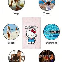 1 pieza Toalla de playa con temática de Hello Kitty rosa - Un artículo imprescindible con temática de dibujos animados diseñado para la playa, natación, camping al aire libre y viajes. Esta toalla de playa de gran tamaño tiene excelentes propiedades de absorción y secado rápido, lo que la convierte en una opción ideal para viajes, juegos en la piscina o baño en casa. - Multicolor - Ver 5