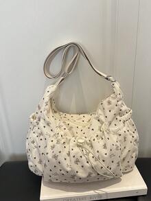Bolso Tote Grande para Mujeres, Nuevo Diseño de Moda Bolso de Hombro, Estilo Elegante con Textura - Multicolor - Ver 9