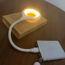 LK50 Lámpara de noche LED con control de voz en inglés, lámpara de mesita de noche creativa con sensor, lámpara de mesa pequeña con enchufe USB, luz nocturna artificial - Blanco - Ver 5