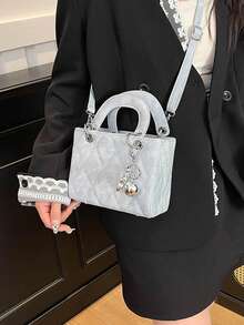 Dedoo Niche 高端 Dafei 女款包 2026 時尚輕奢熱銷新款刺繡包，手提包、單肩包與斜挎包，適用於度假、旅行、通勤、禮物、派對、新娘包 - 藍色 - 查看 6