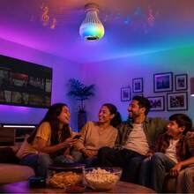 RGB LED Bulb With Bluetooth Speaker E27, Multicolor Light With Remote Control For Home And Party - RGB - View 10