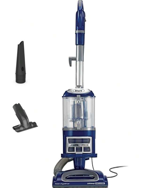 Certified Refurbished Shark Upright Vacuum Cleaner | Navigator Lift-Away Deluxe | Pet Hair, Carpet & Hard Floor Cleaning | Upholstery & Crevice Tool | HEPA Filter | Swivel Steering | Large Dust Cup Capacity | Blue | NV360