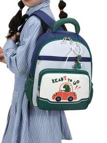 1pc Lightweight Burden-Reducing Children's Backpack, 2026 New Cute Cartoon Unisex Kindergarten School Bag - A - View 11