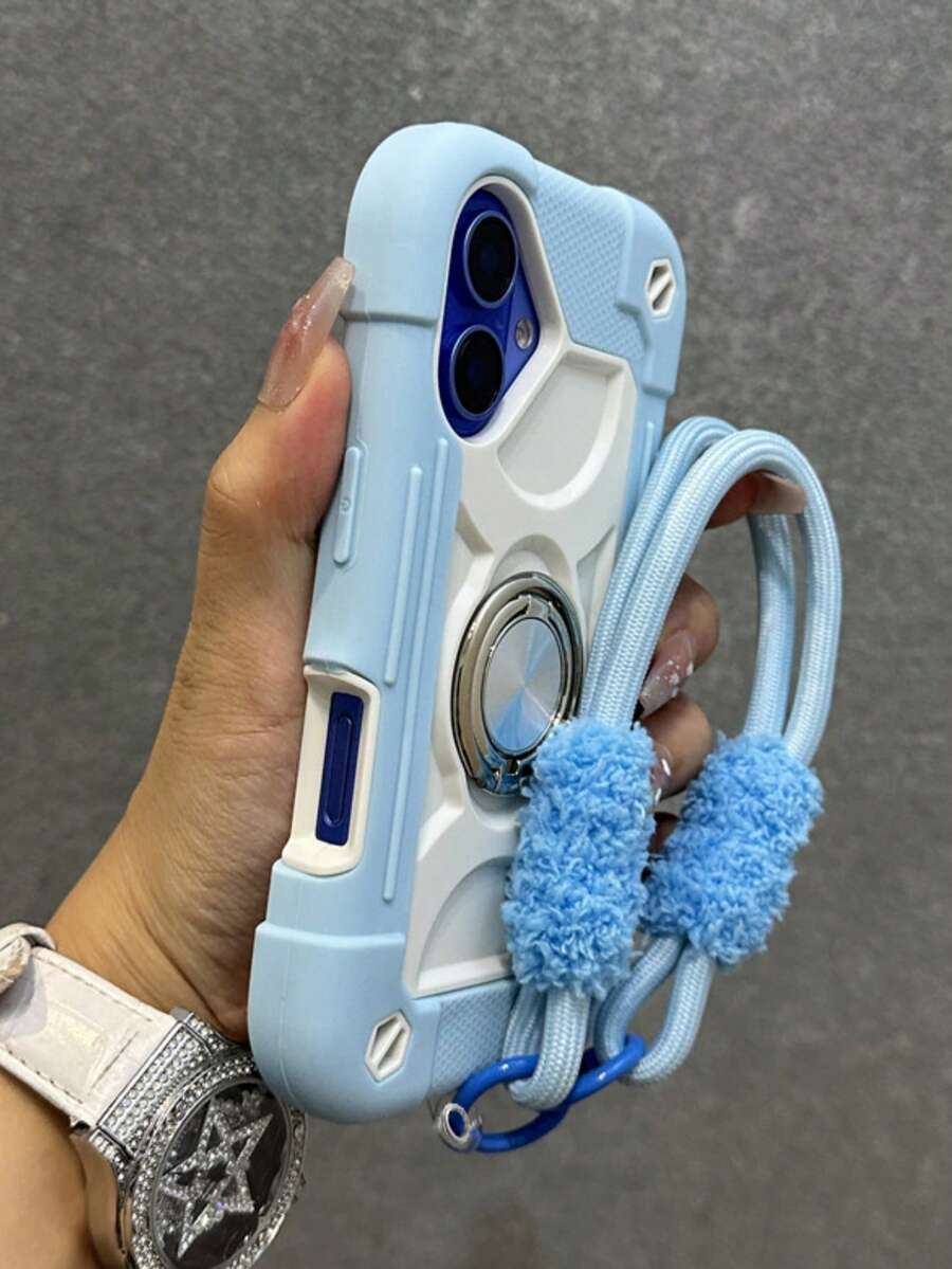 防震耐用手機殼，相容 iPhone 16 15 14 13 12 11 Pro Max Plus，360°旋轉環形支架，防摔全機身 3 合 1 保護耐用殼