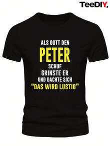 Interesting Street Style PETER Men T Shirt,Large Size,Large Size - Black - View 1
