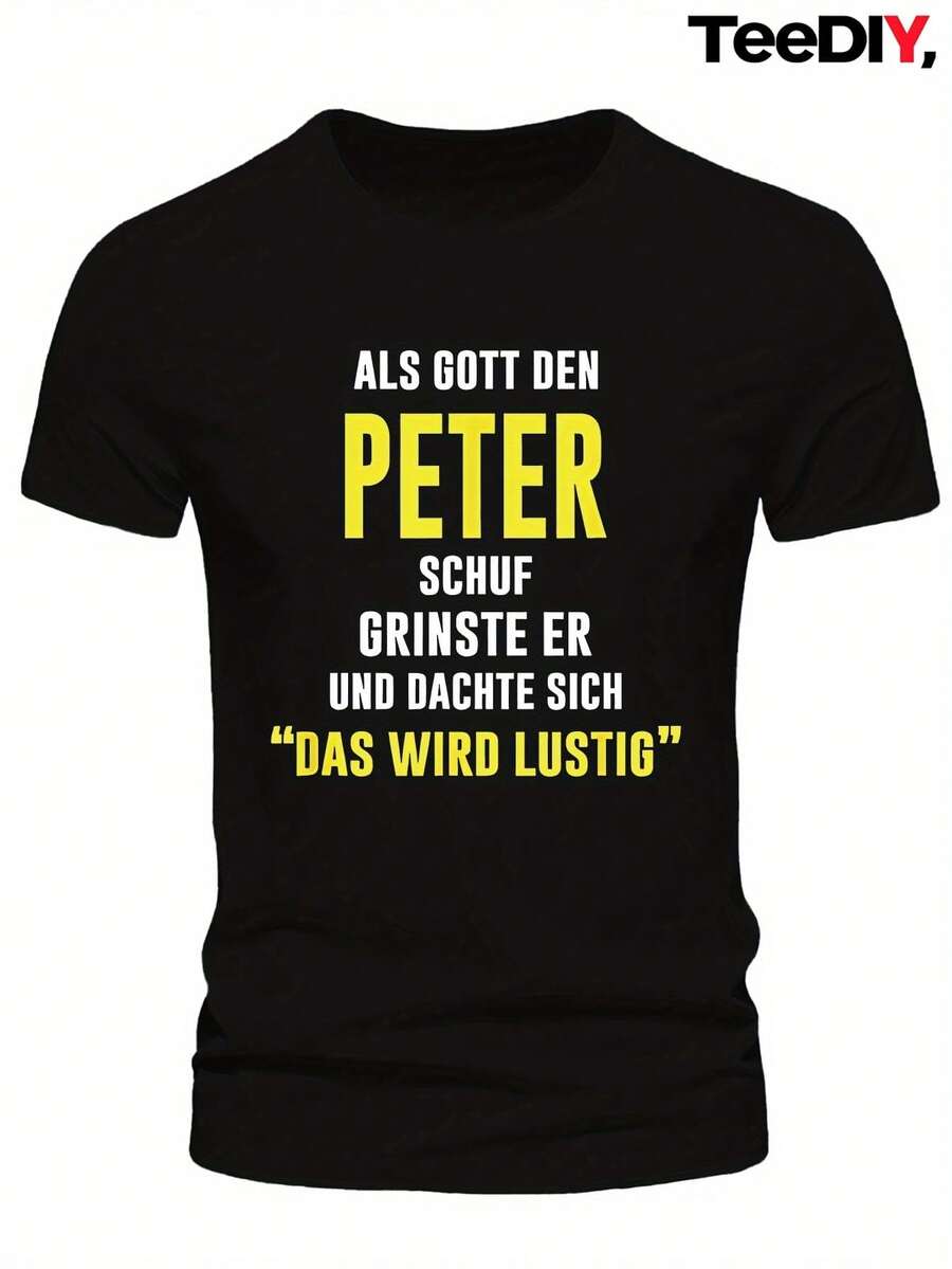 Interesting Street Style PETER Men T Shirt,Large Size,Large Size - Black - View 1