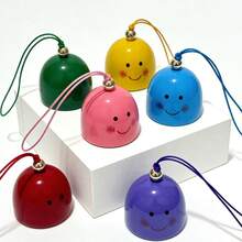 Optional 1/3/6pcs Random Color Smiling Face Wind Chime Set, Complete DIY Assembly Kit With Hanging Rope And Metal Bell, Easy Assembly Without Extra Tools. Made Of High-Quality Metal, Produces Clear And Pleasant Crisp Sound When Swayed By Wind, Soft And Non-Irritating Tone. - Bell - View 5